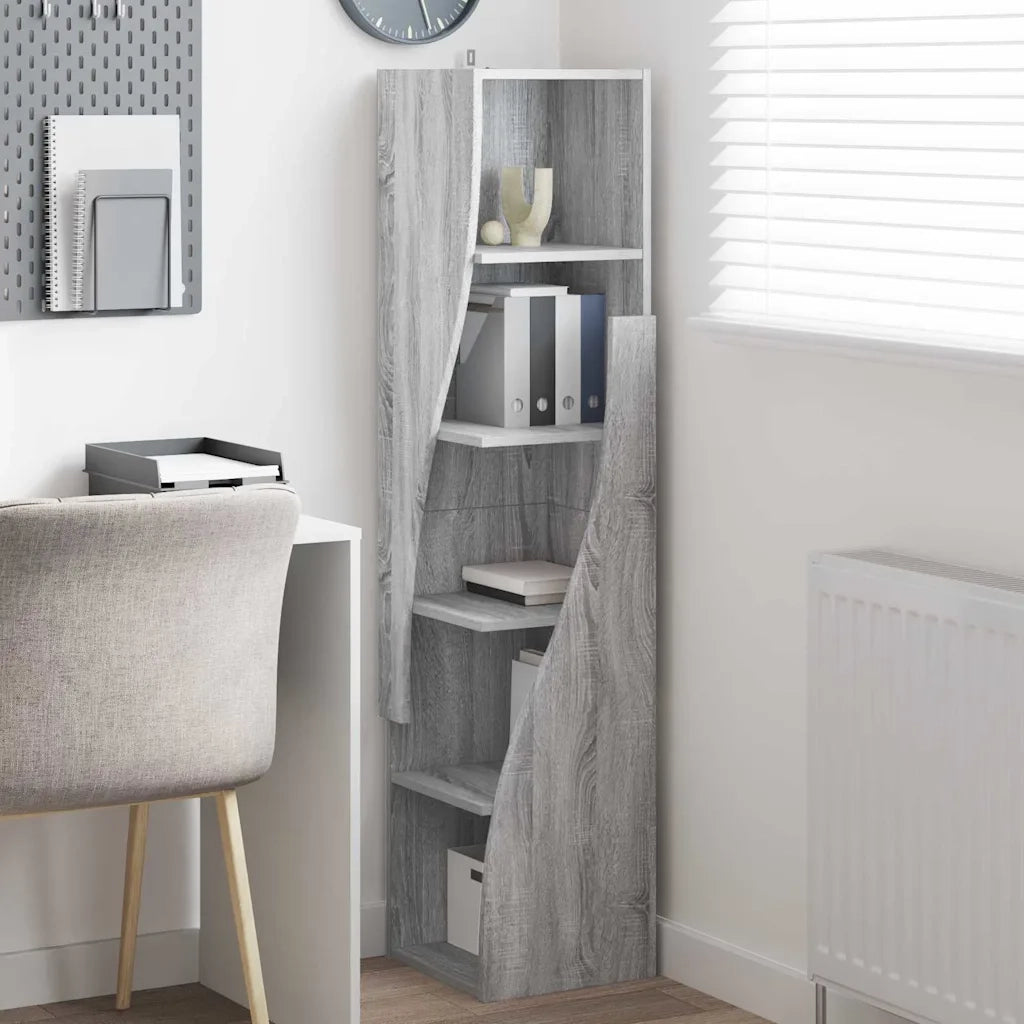 Mobile angolare Grigio Sonoma 32x32x140cm Legno multistrato 889881