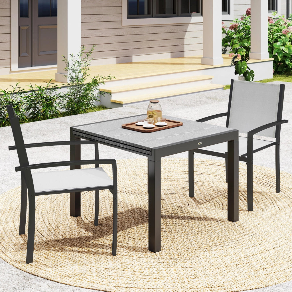 Sedia da giardino impilabile con braccioli ¨C zephmum ¨C grigio chiaro, struttura in acciaio 60x65x85 cm