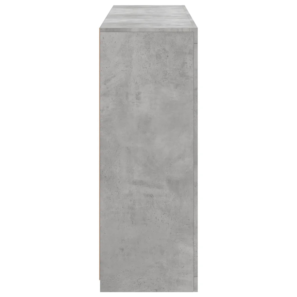 Credenze con Luci LED 3 pz Grigio Cemento in Legno Multistrato 3209124