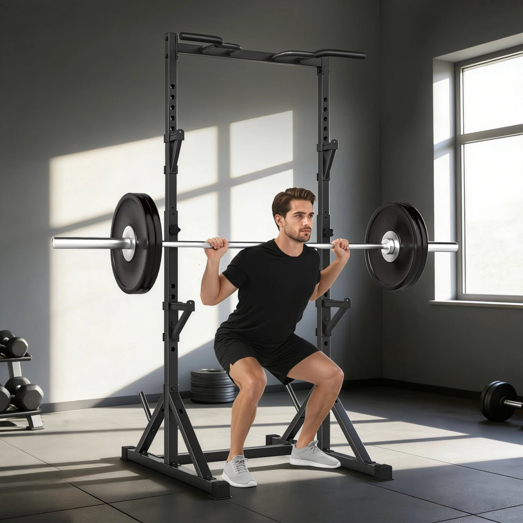 Supporto per manubri a 2 livelli ¨C Xylo ¨C Acciaio, portata 200 kg, rack squat