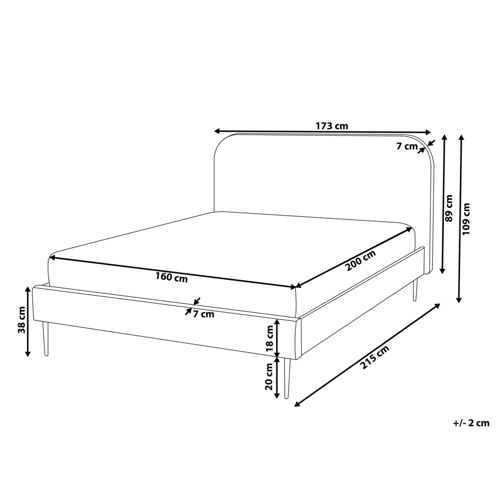 Letto arancione velluto a coste testiera con rete a doghe 160 x 200 cm design minimalista