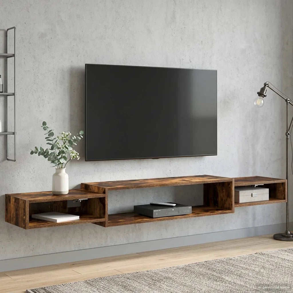 Mobile TV da Parete A parete Rovere Fumo 180 x 28 x 21 cm