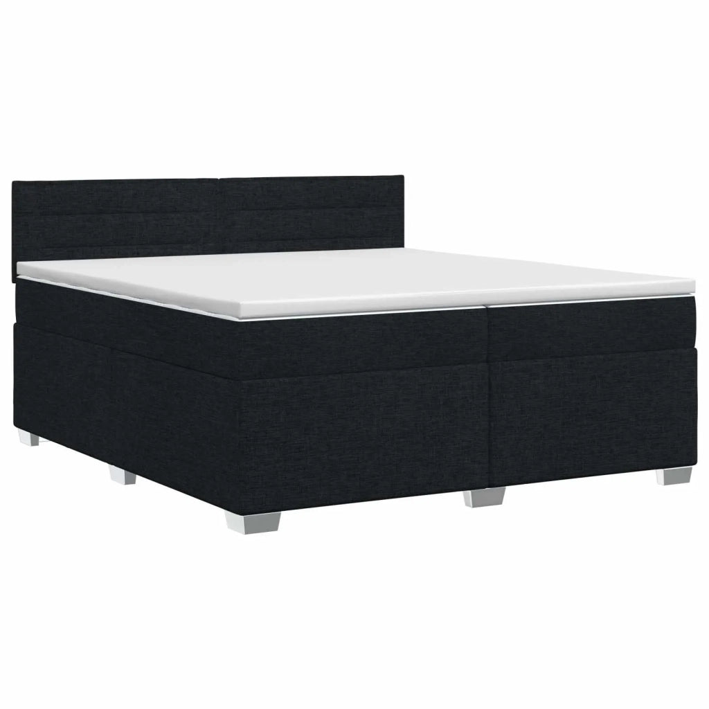 Letto box spring con materasso Nero 200 x 200 cm Tessuto 3450553