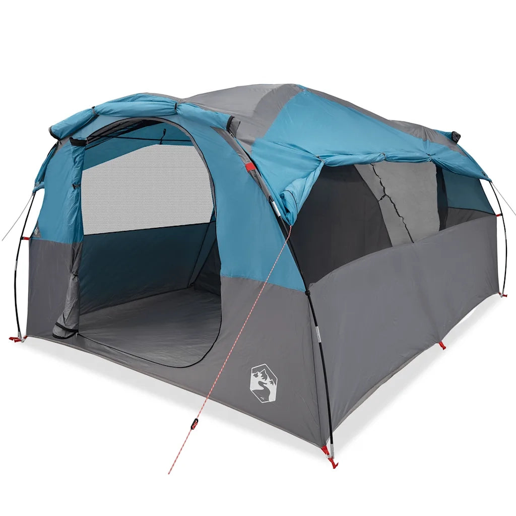 Tenda Familiare a Tunnel per 6 Persone Blu Impermeabile