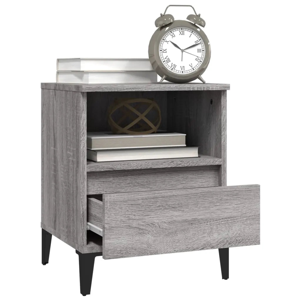 Set di 2 Comodini | Armadio da Notte | Mobiletto da notte Grigio Sonoma 40x35x50 cm