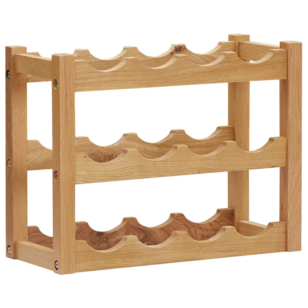 Cantinetta per 12 Bottiglie 47x21x36 cm in Legno Massello di Rovere cod mxl 48637