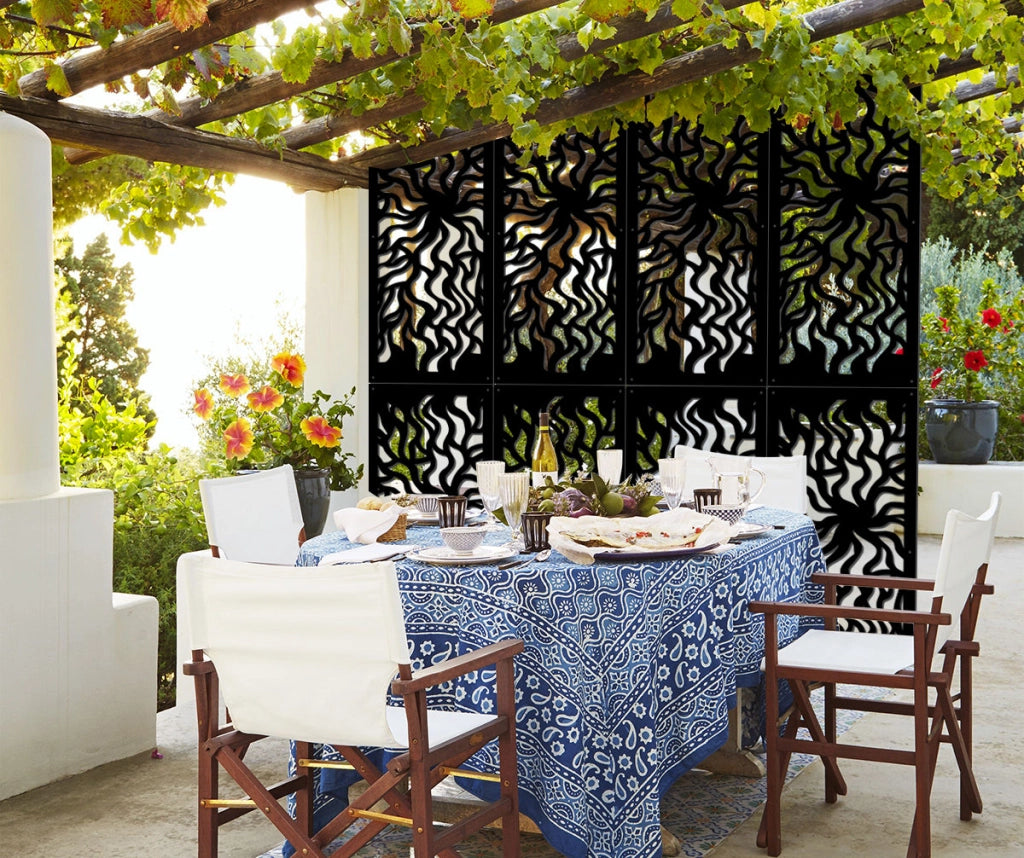 SPLASH - Pannello in PVC traforato - Parasole Misura: 98x198 cm, Colore: nero