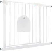 Cancelletto di Sicurezza per Bambini Cancello per Scale Senza Foratura Barriera di Protezione con Chiusura Automatica Cancelletti di Sicurezza con Porta per Cani e Gatti, 95-105 cm Bianco