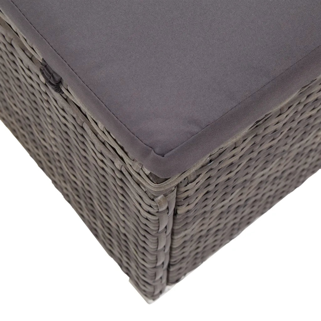 Lettino Prendisole con Tettuccio e Cuscino in Polyrattan Grigio cod mxl 6728