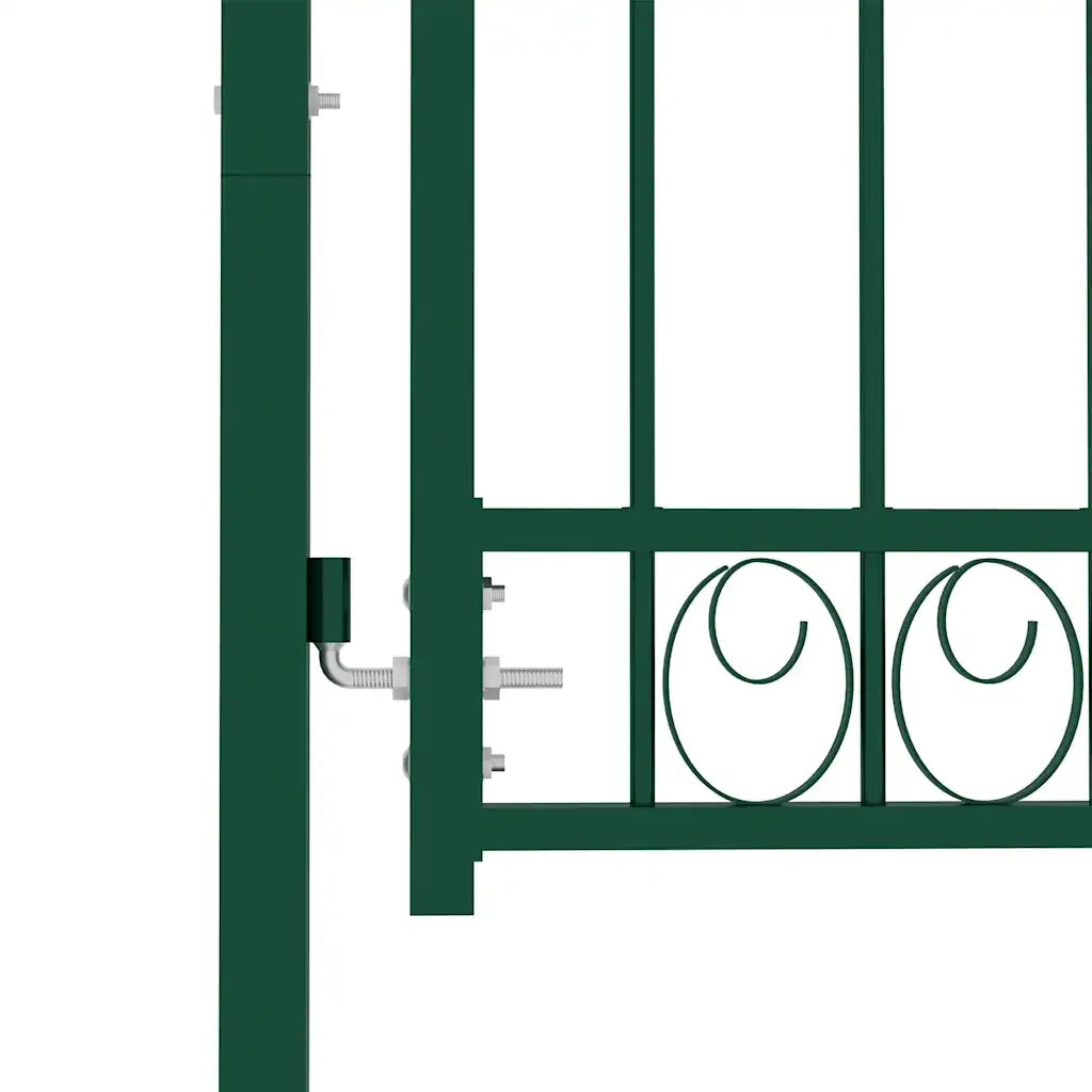 Cancello per recinzione Emmen con parte superiore ad arco in acciaio 100x86 cm verde 146363