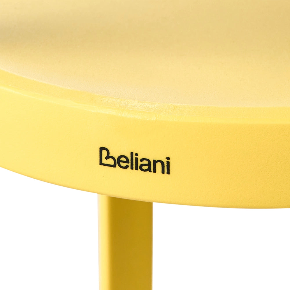 Set di 4 sedie da giardino in polipropilene giallo leggere resistenti alle intemperie in plastica per interni ed esterni moderne