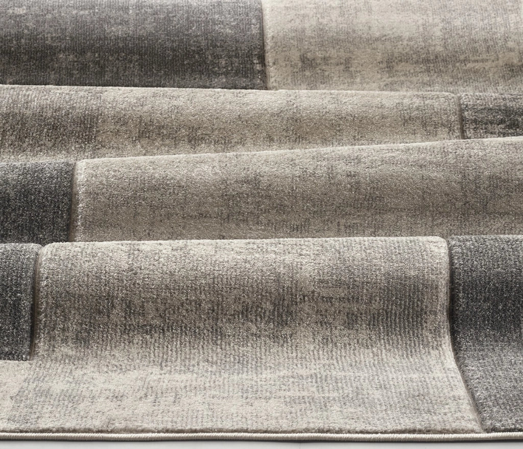 Tappeto FUNNY B3331 grigio cm.140x200 moderno disegno intarsiato a quadri