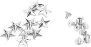 Set di Clinknagel Metallico 14mm - Pacchetto da 10 - Studs e Spine in Pelle - Accessori per Borse - Argento.