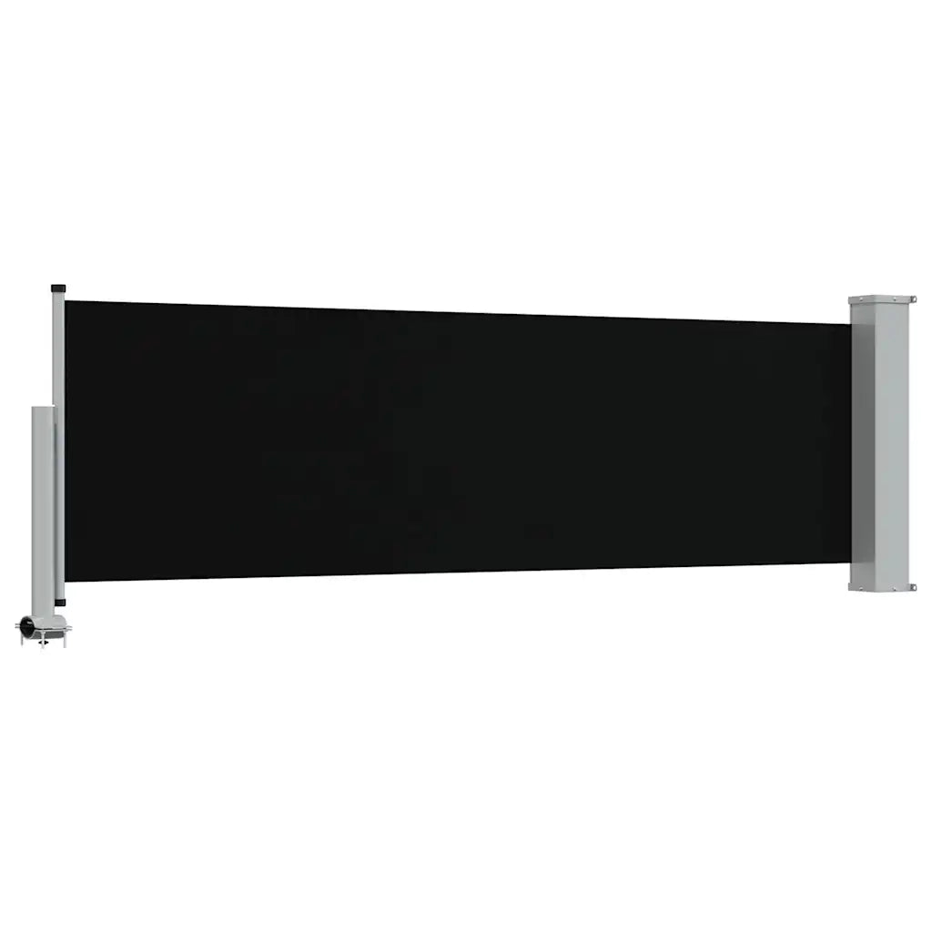 Tenda Laterale Retrattile per Patio-Tenda parasole per balcone 80x300 cm Nera