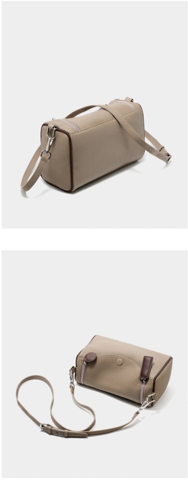 Borsa a tracolla da donna in vera pelle, colore grigio.