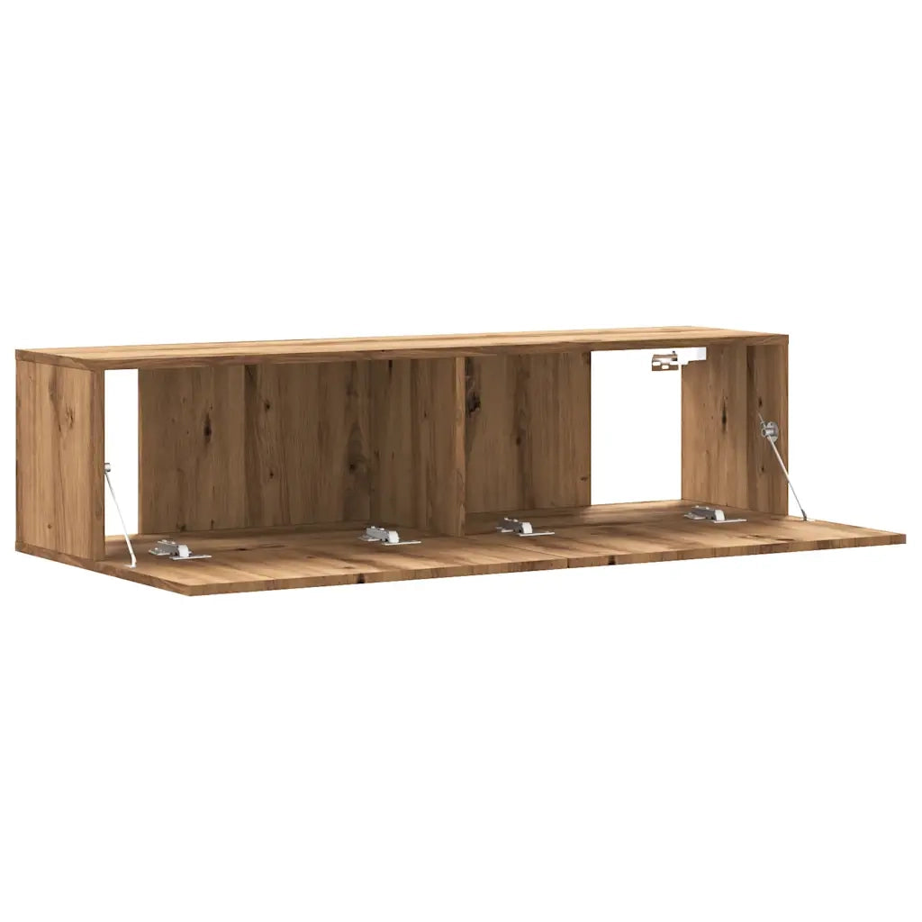 Mobile TV a parete in rovere realizzato artigianalmente 120 x 30 x 30 cm ampio spazio contenitivo stile moderno legno di rovere lavorato artigianalmente 02_0050714