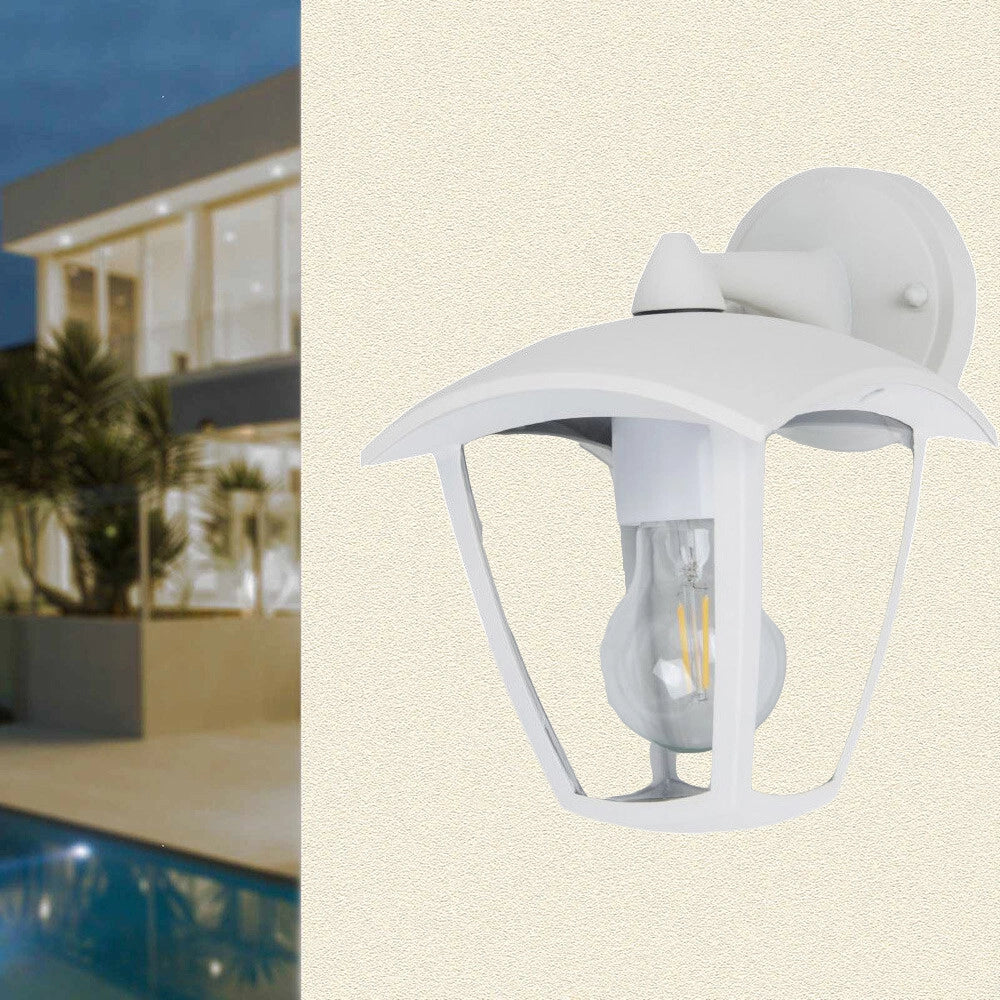 Trade Shop - Applique Lanterna Da Parete Per Giardino Facciate Lampada Da Muro E27 Ip44 819wb-b232 - Bianco