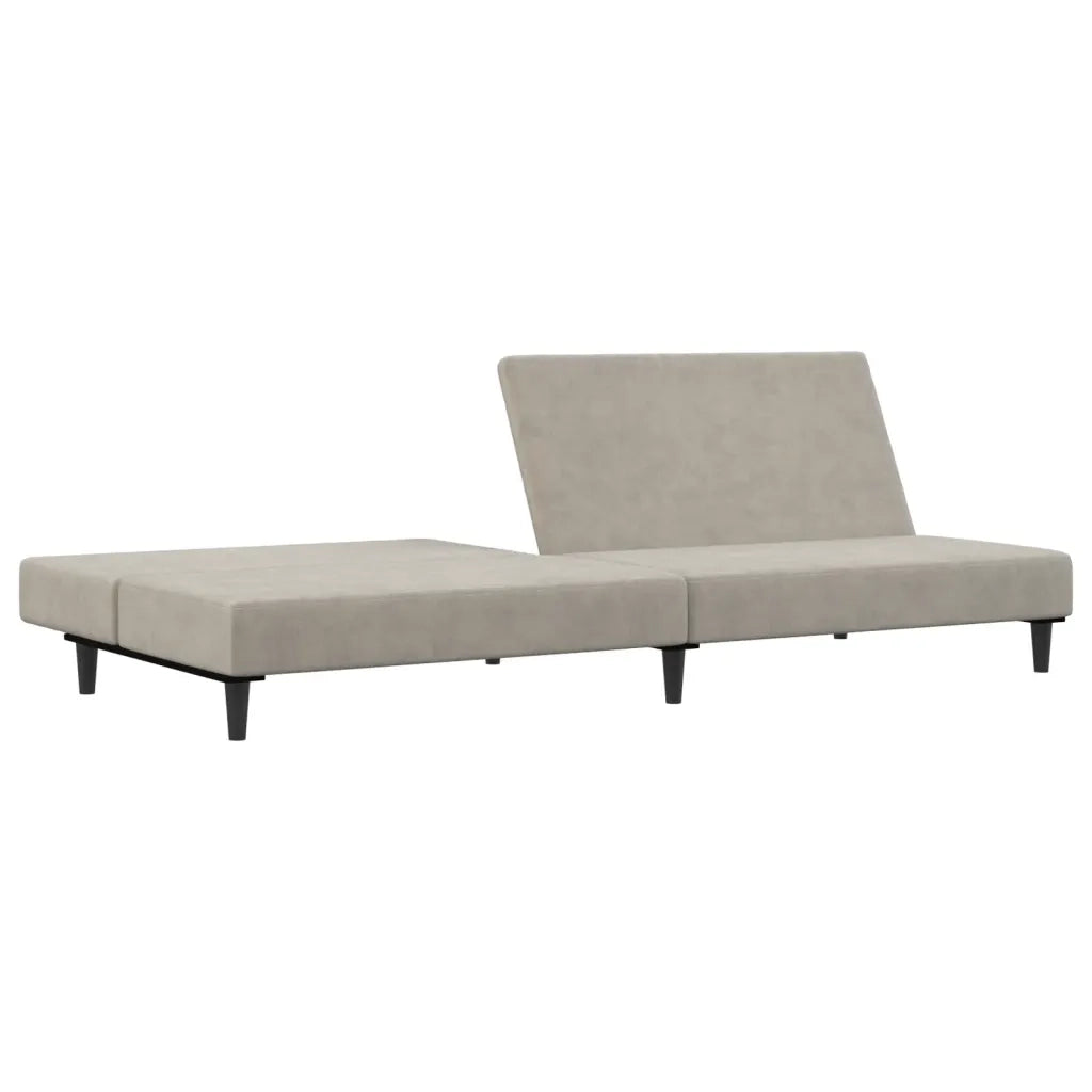 Divano Letto a 2 Posti Grigio Chiaro in Velluto 375732