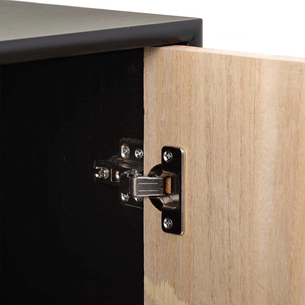 Credenza in legno e metallo a 2 ante marrone 80x37x101