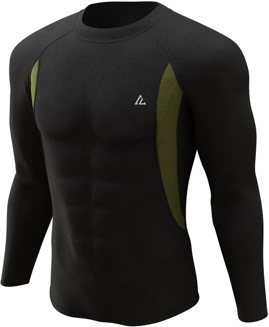 Maglione termico uomo lungo - imbottito di fleece - intimo respiro - indumento termico funzionale - colore nero/grigio/blu marino/bianco - 90% poliestere/10% elastan