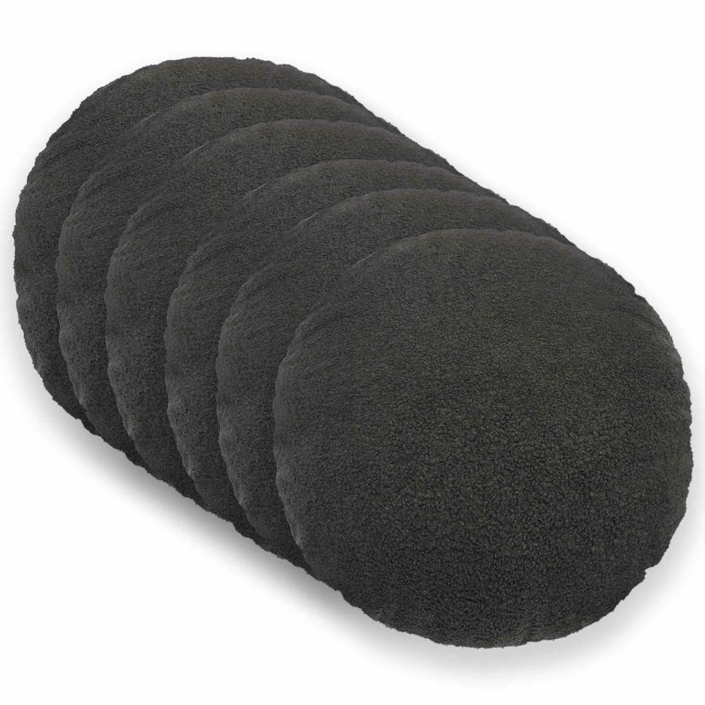 Federa 6 pcs HEERLEN Grigio Scuro Ø 60 cm Bouclé 922948