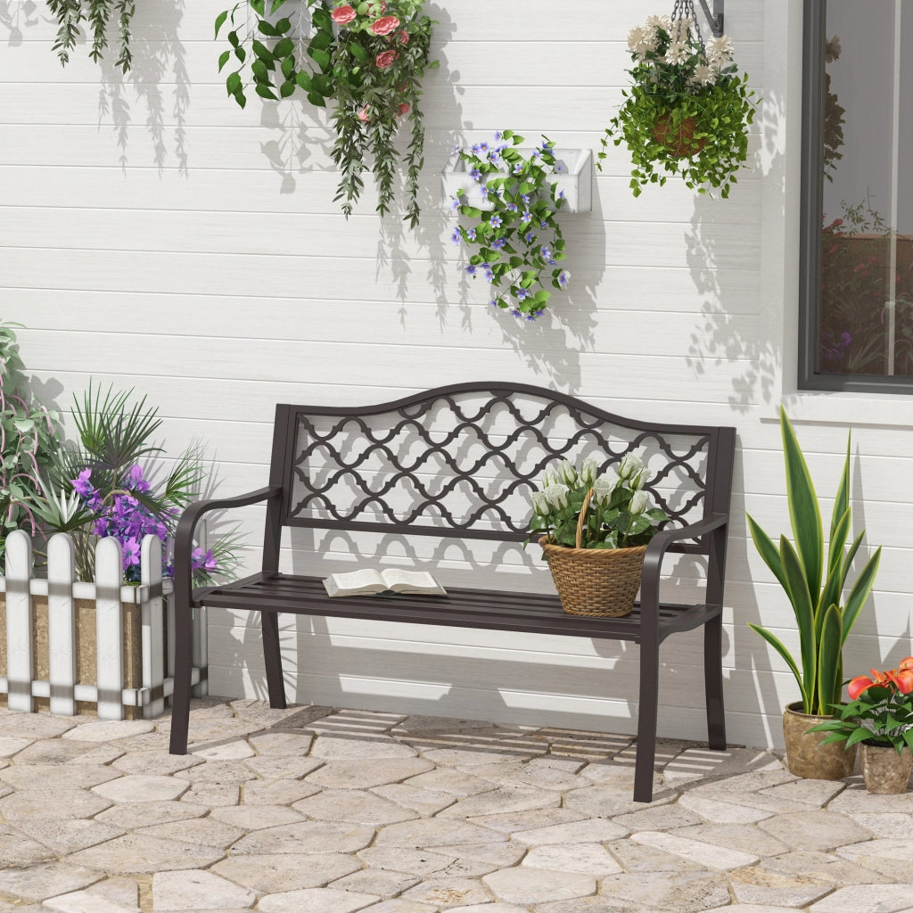 Panchina da Giardino 3 Posti ¨C Zephmum ¨C Grigio Antracite 128x60x89 cm