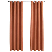Tende Oscuranti | Tende Blackout con Anelli in Metallo 2 pz Ruggine 140x175 cm