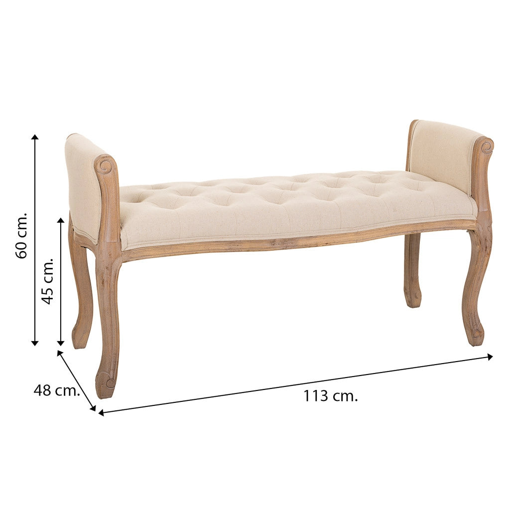 Sgabello in legno panna 113x48x45/60h