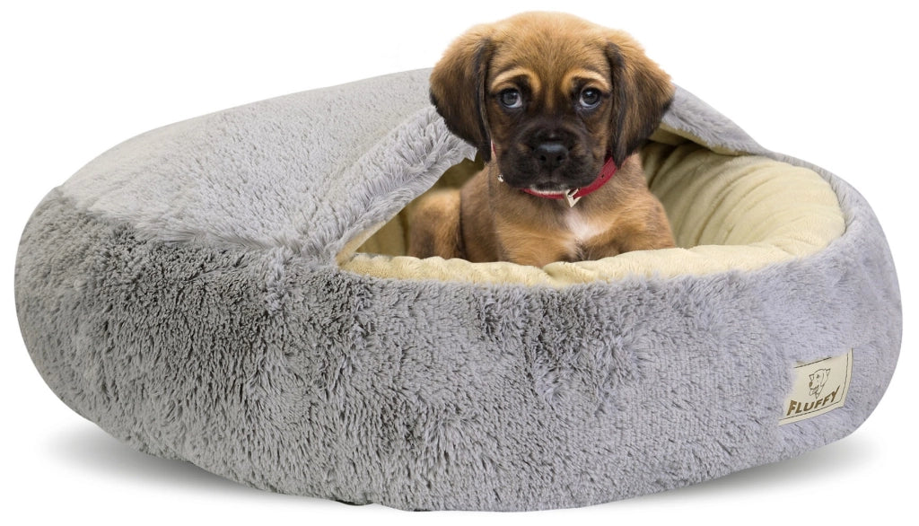 AIO FACTORY 70 cm FLUFFY Letto per cani impermeabile grigio chiaro