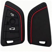 Custodia per Chiave - Silicone - Dura e Protettiva - Nero con Linea Rossa - Adatto per 3 Clic - Ideale per Bici, Motociclette e Altro