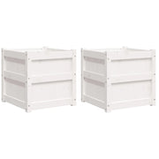 Fioriera aiuola rialzata fioriera aiuola giardino terrazza set da 2 legno massello di pino bianco 02_0039040