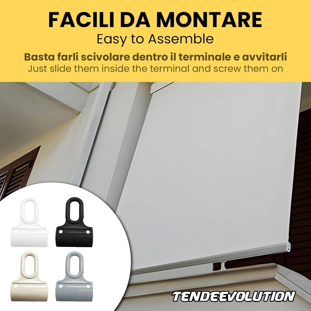 Gancio per Tenda da Sole in Pvc - Occhiello Per Tenda A Caduta Mod. Paletta Colore Avorio
