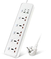 Stopcontatto USB-C con caricamento indipendente, con interruttore autonomo, presa di espansione, scatola di presa con porte USB, bianco