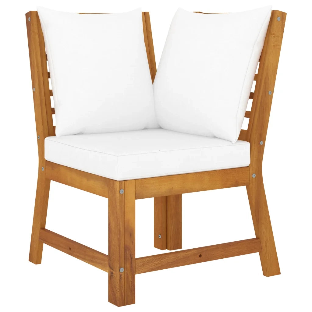 Set Divani da Giardino 4 pz con Cuscini Crema in Legno Acacia cod mxl 43939