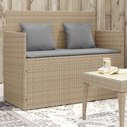 Panca da Giardino con Cuscini-Sgabello-Panca da esterno Beige in Polyrattan 985979