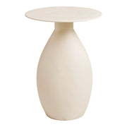 Tavolino d'appoggio Calais in metallo smaltato bianco sporco ø36×50 cm