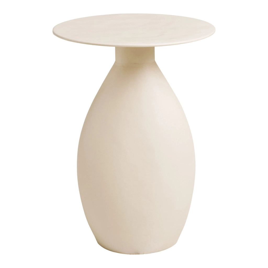 Tavolino d'appoggio Calais in metallo smaltato bianco sporco ø36×50 cm