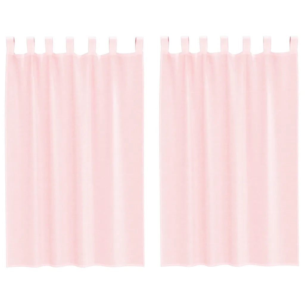 Tende in Voile con Passanti 2 pz Rosa Chiaro 140x175 cm 4102277