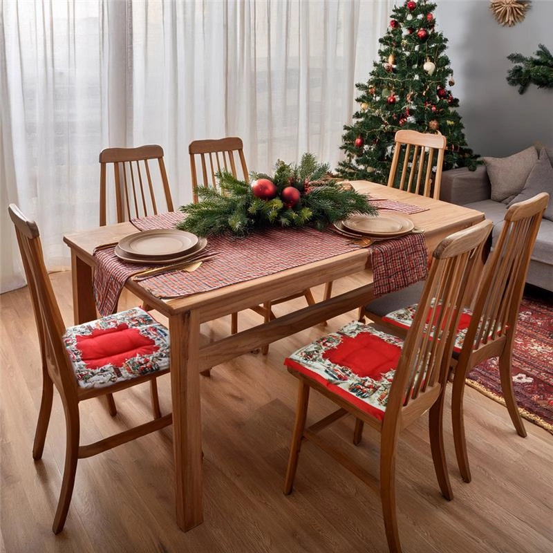 SET 2 CUSCINI NATALIZI DA SEDUTA DIMENSIONI 40X40 - COLORE ROSSO