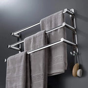 Maniglia per asciugamano estensibile 43-78 cm in acciaio inossidabile senza fori - supporto per bagno cucina - asciugamani per bagno con 3 strati