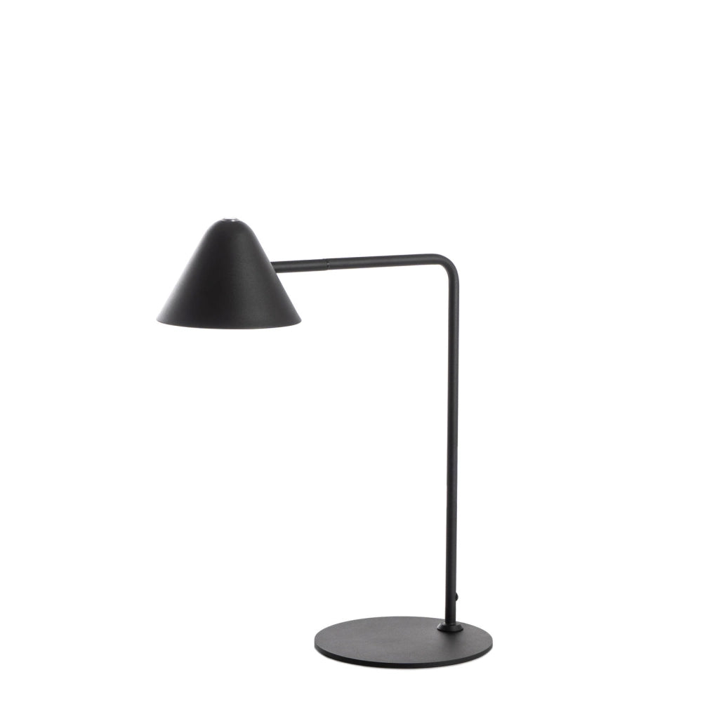 Antares Lampada da Tavolo LED 5W 3000K in Metallo Verniciato Nero Opaco con Base in Marmo e Cavo Telato con Interruttore - Antares