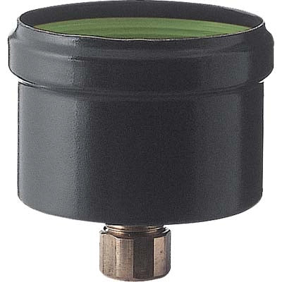 TAPPO + SCARICO CONDENSA PELLET NERO OPACO SAVE  CM  8 + MANICOTTO OTTONE