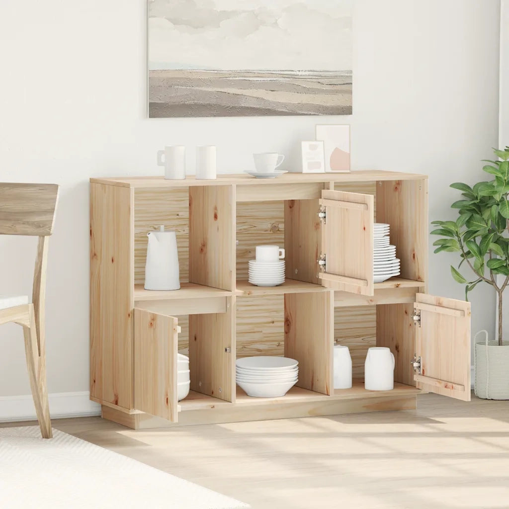 Credenza 110,5x35x80 cm in Legno Massello di Pino