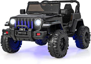 12V Auto per Bambini con Telecomando, Macchina Elettrica con 2 Posti Musica Porta USB e Luce, Velocità Regolabile 2,6-6km/h, per 3-8 Anni (Nero)