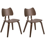 Set di 2 sedie da pranzo con struttura in legno di gomma marrone scuro Mobili da cucina per la sala da pranzo in stile retrò