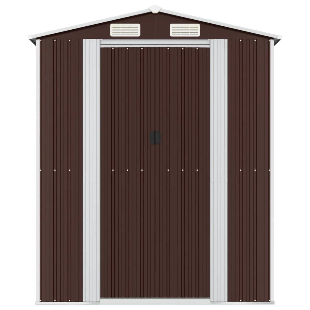 Capanno da Giardino Marrone Scuro 192x689x223cm Acciaio Zincato 3147466
