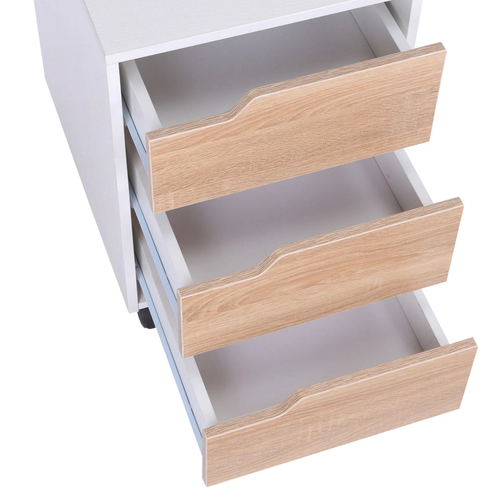 Cassettiera per Ufficio con Ruote 3 Cassetti 40x50x57,5 cm  Bianca