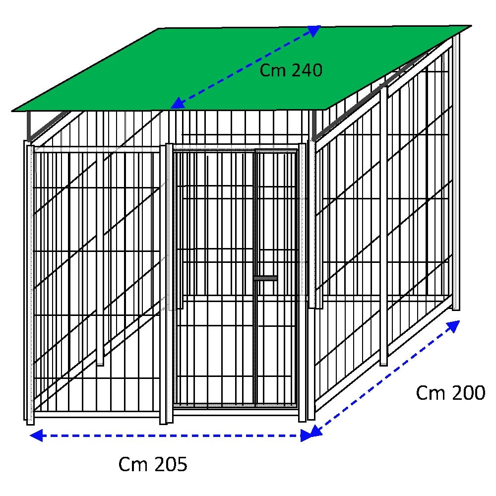 Recinzione da esterno con copertura zincatura a caldo da 200x200x altezza 180 cm