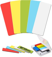 100 strisce adesive magnetiche descrittabili, 80x30mm pannelli magnetici per scrivere, pannelli magnetici cancellabili per scrivere, magneti descrittabili per whiteboard, pareti magnetiche e frigoriferi