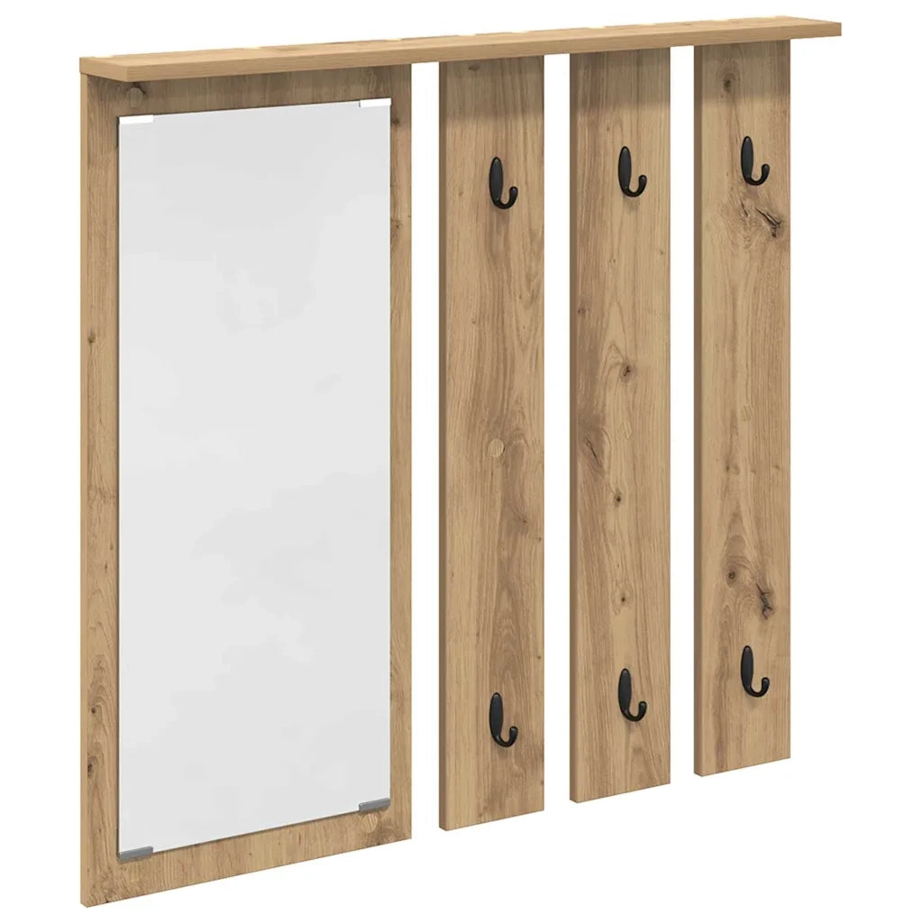 vidaXL Appendiabiti a muro rovere artigianale 84 x 10 x 80 cm